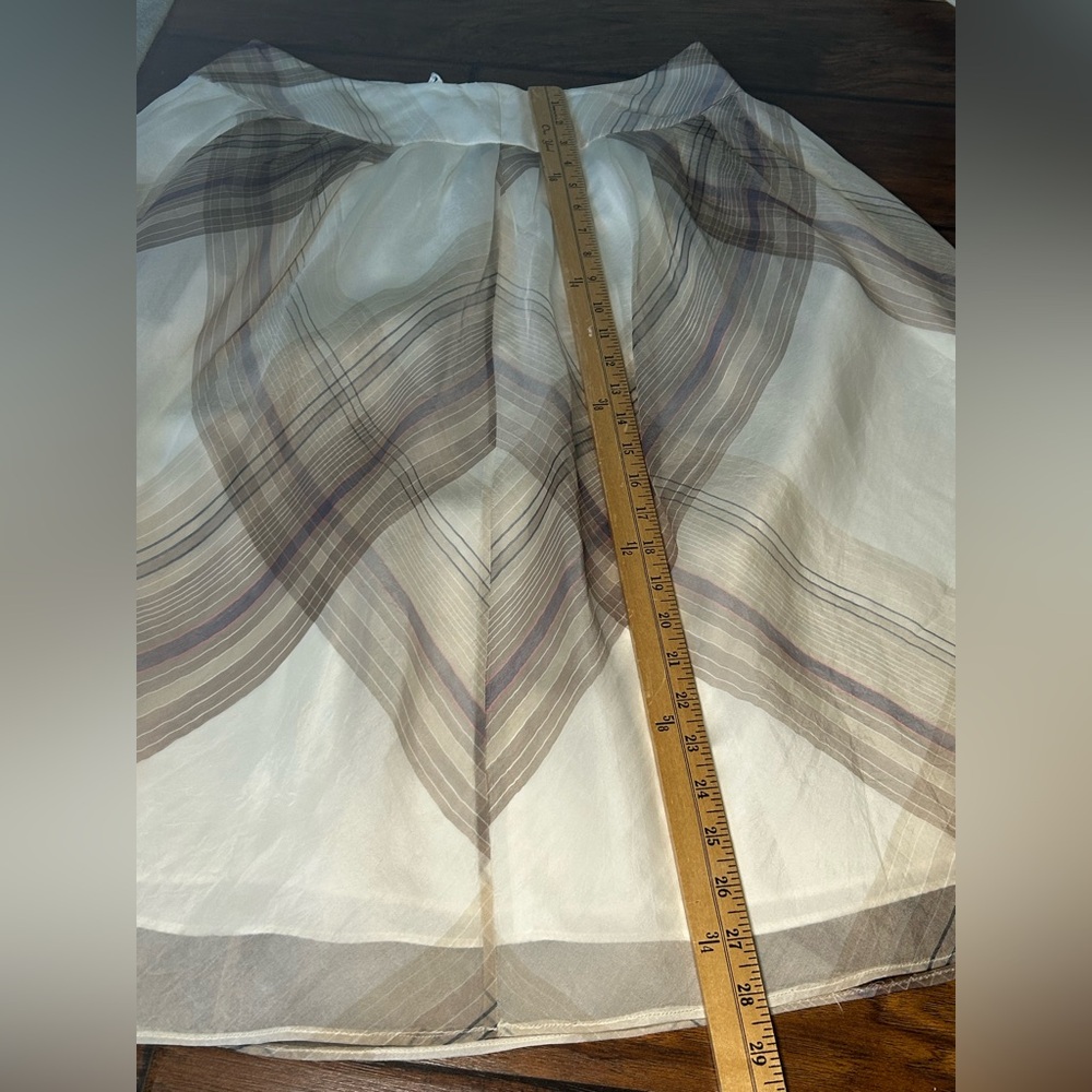 Talbot's 100% Silk A-Line Sheer Fully-Lined Midi Skirt Size 12 - Picture 9 of 10